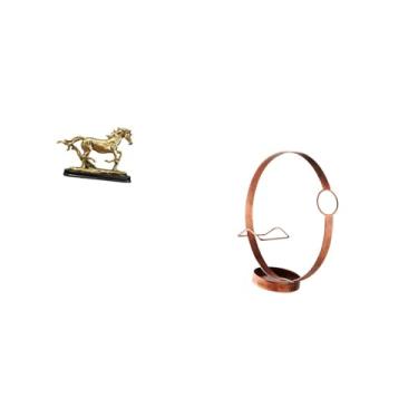 Imagem de Fenteer Elegante Escultura de Cavalo, Porta-vinhos, Estatueta Artística Colecionável de Metal, Suporte para Garrafas, Ornamento para Mesa, Sala de Estar,