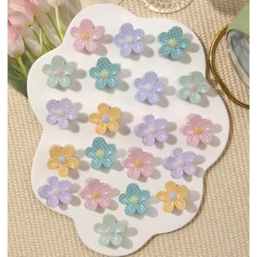 Imagem de 20 peças de grampos de cabelo para mulheres – Pequenos clipes de flores para todos os penteados, permanecem no lugar sem puxar ou prender, plástico durável, sem danos, acessórios de cabelo