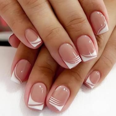 Imagem de Decoração de unhas, unhas postiças, cola de cobertura completa nas unhas, bastão de acrílico nas unhas para decoração de manicure feminina