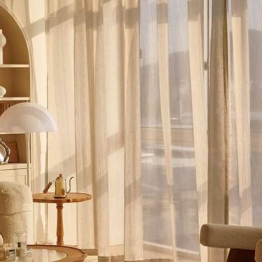 Imagem de Cortina Para Sala Quarto De Tecido Voil 4,00m X 2,60m Luxo (Cortina voal Avelã)