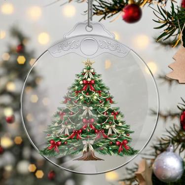 Imagem de Enfeites de Natal para pendurar em cristal, enfeites de árvore de Natal feitos à mão, decoração de carro e casa - decoração de artesanato em acrílico, ideias de troca de presentes para amigos da