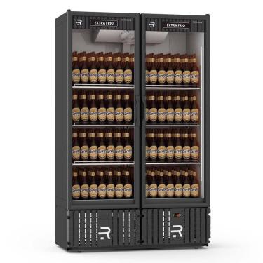 Imagem de Expositor Vertical Extra Frio Refrimate 800 Litros 2 Portas Preto e Branco 220V VCEF2P