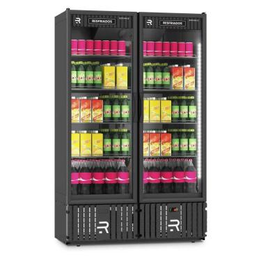 Imagem de Expositor Vertical Resfriados Refrimate 800 Litros 2 Portas Preto 220V VCM2PB
