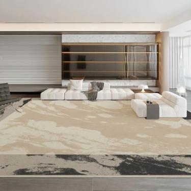 Imagem de Tapetes de decoração para quarto de grande área, estilo creme, para sala de estar, macio e fofo, tapete de pelúcia grosso para casa (200x300 cm/F)