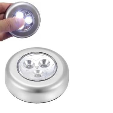 Imagem de LUMINARIA TOQUE 3 LEDS ABAJUR SEM FIO BANCADA CLOSET GUARDA ROUPA LUZ LEITURA QUARTO TOUCH SUPER POTENTE COM ADESIVO COLANTE