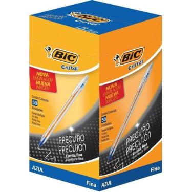 Imagem de Caneta Esferografica Cristal Fina Azul-0,8mm-cx-50 un - BIC