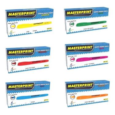 Imagem de Caneta Marca Texto Ponta Chanfrada  Cores Sortidas - Masterprint, Lara