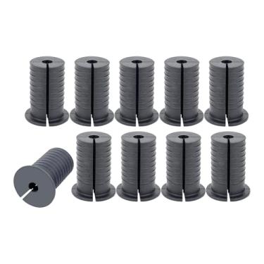 Imagem de NonMiFyR Kit de roteamento de cabos com 10 peças, luva de proteção, proteção de fios, silicone, acessórios versáteis, passagem de cabos por buchas, Cinza