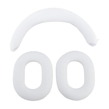 Imagem de Goshyda Substituição de Protetores de Ouvido e Faixa de Cabeça para Fone de Ouvido INZONE H7, H9, Almofadas de Ouvido e Faixa de Cabeça (Branco)