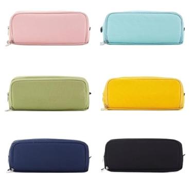 Imagem de Estojo de Lápis de Tecido de Grande Capacidade Camada Double Sided Pen Bag Pencil Case Escolar Escritório Faculdade(aleatoria)