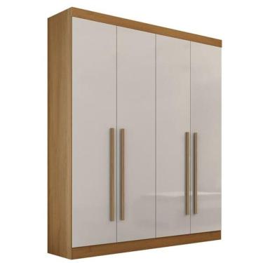 Imagem de Guarda Roupa Solteiro 4 Portas 3 Gavetas Da Vinci Plus-cinamomo-off White Móveis D'doro