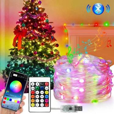 Imagem de Pisca Fio Fada Luz Led Cordão Decoração Enfeite Natal Colorido RGB 10 