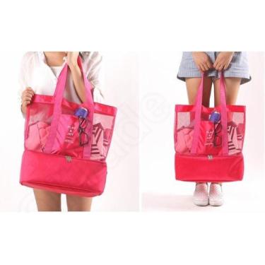 Imagem de Bolsa Praia Com Cooler Embutido Varias Cores Verão - Sou Peço, Rosa