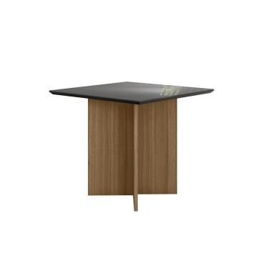 Imagem de Mesa de Jantar 4 Lugares Tampo com Vidro Napoles Carvalho Grafite