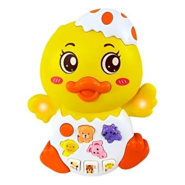 Imagem de Patinho Musical Interativo, Brinquedo Educativo com Luzes e Sons, Plástico, 15x12x5cm, Alimentação 3 Pilhas AAA, para Crianças Acima de 18 Meses