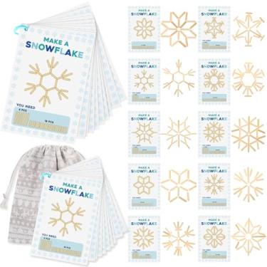 Imagem de Motipuns Christmas Snowflake Craft Sticks Activity with Task Books Storage Cotton Sack Winter Fine Motor Skills Game Christmas Activities for Winter Activity Montessori Printable Activities (1 Sets)