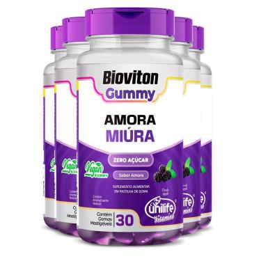 Imagem de Kit 5 Gummy Amora Miura Unilife 30 Gomas