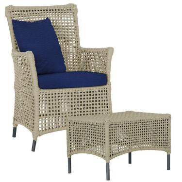 Imagem de Poltrona E Mesa Igapó Em Alumínio Preta Corda Náutica E10 Rami