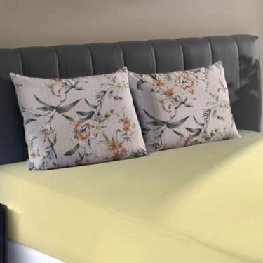 Imagem de Jogo De Cama Casal Malha 100% Algodão Slim Estampado 3 Peças Lirio Amarelo