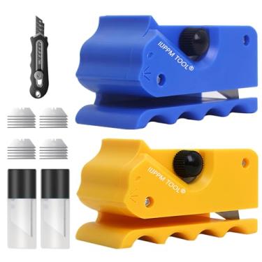 Imagem de Cortador de papelão para arranhadores de gatos, cortador de arranhador de gatos faça você mesmo, cortador de tiras de papelão rápido e preciso para artesanato de brinquedos, com 1 faca utilitária e 20