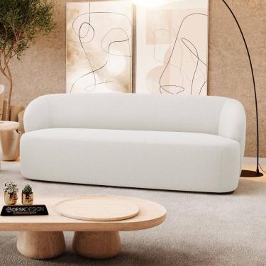 Imagem de Sofá Orgânico Living Leez 170cm 02 Lugares Bouclê Off White - Desk Design