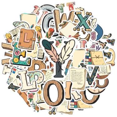 Imagem de 50 peças arte alfabética letras decorativas papelaria adesivos brinquedo vintage para guitarra, faça você mesmo, bicicleta, skate, laptop, bagagem, decoração, guitarra, laptop, capacete, skate