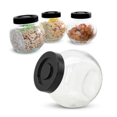 Imagem de Porta Condimento De Vidro Redondo 4 Peças 180Ml - Struzani