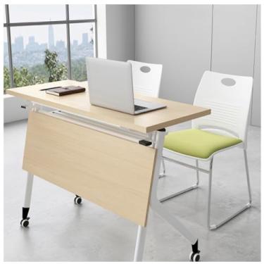 Imagem de Mesa de sofá giratória, mesa de sofá de computador com prateleiras de armazenamento de 2 camadas e moldura de metal resistente para sala de estar em casa (120 x 40 x 75 cm)