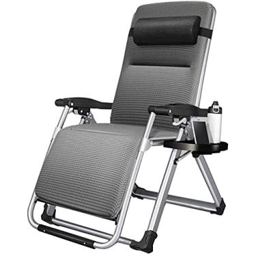 Imagem de Espreguiçadeira, espreguiçadeira de terraço ao ar livre, com suporte de copo e tapete, pátio, espreguiçadeira acolchoada com gramado, preta