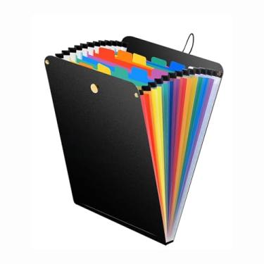 Imagem de Pasta sanfonada de expansão vertical, organizador de arquivos sanfonado de 13 bolsos, pasta sanfonada tamanho carta A4, adequada para salas de aula, casas e escritórios para fácil acesso à mochila