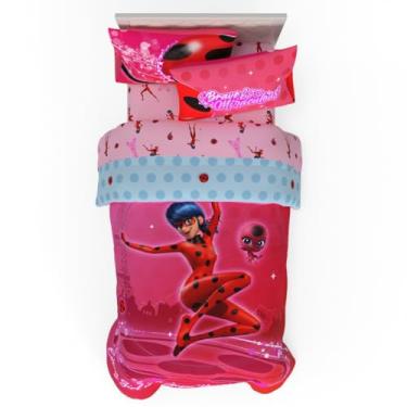 Imagem de Miraculous: Contos de joaninha e gato noir jogo de cama infantil super macio, 5 peças, tamanho casal (produto oficialmente licenciado)