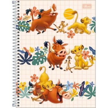 Imagem de Caderno Rei Leão TILIBRA Universitário ESPIRAL - 1 Matéria 80 Folhas (Fundo Bege)