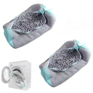 Imagem de Sacos de sapatos de lavanderia para máquina de lavar, 2 peças, saco de lavagem de sapatos, saco de lavanderia para máquina de lavar e secar roupa reutilizável, saco para máquina de lavar sapatos