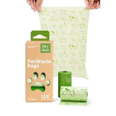 Imagem de Pikoto Sacos para cocô de cachorro, grandes, grossos e à prova de vazamentos para passear com cães, areia de gato e limpeza de fraldas, rolos de recarga com adesivo fácil de puxar, verde duplo, sem