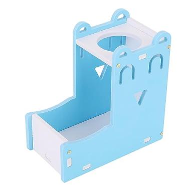 Imagem de Alomejor Alimentador para Animais de Estimação, Dispensador Automático de Comida e água 2 Em 1 Com Placa de Madeira e Plástico para Pequenos Animais Hamsters Ratos 5,12 X 5,12 pol.