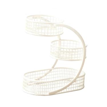 Imagem de Bothyi Cesta de frutas, legumes, pães e lanches. Suporte moderno de metal aramado para frutas, ideal para mesa de jantar, balcão e decoração de casa, Branco