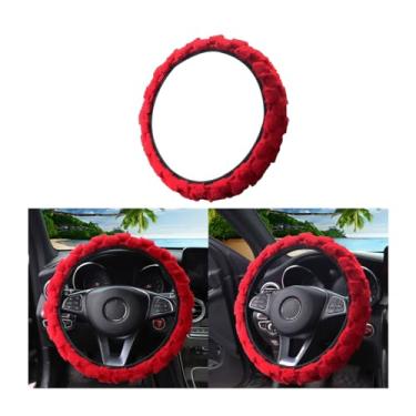 Imagem de Bittwee Capa de volante de carro, 35,5 a 38,5 cm, quente, antiderrapante, peludo, protetor de volante automotivo para homens, mulheres, meninas, decoração de interiores de veículos, serve para carros,