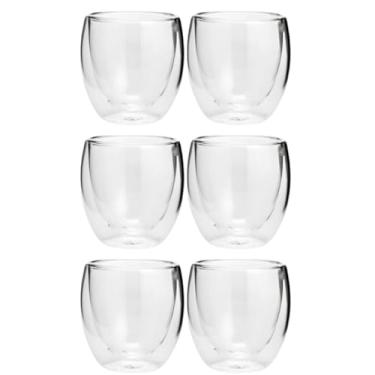 Imagem de Kit Xicara de Vidro Duplo Caneca para Café Chá Chocolate Casa Escritorio 80ml Jogo até 6 unidades (6 Unidades (COPO))