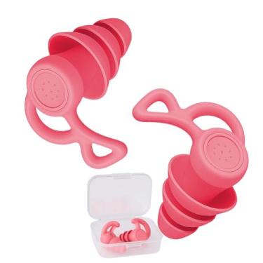 Imagem de Tampão De Ouvido Protetor Auricular Natação Dormir Antiruído (Rosa, Tamanho único)