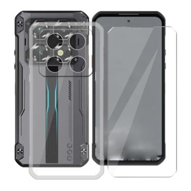 Imagem de AQGGIIXY Capa para celular Oukitel WP60 5G (7,2 polegadas) com 1 pacote com película protetora de tela de vidro temperado, capa transparente resistente a arranhões de silicone macio ultrafino