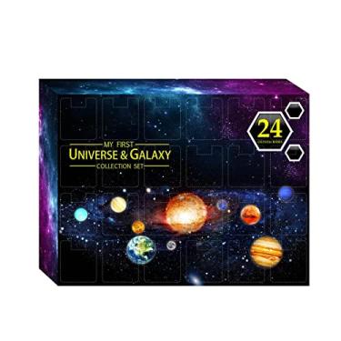 Imagem de Naroote Calendário de Advento de Natal de 24 Dias Universo Galaxy Space Planet Coleções Caixa de Presente de Brinquedos Educativos para Crianças, Brinquedo de Aprendizagem de Natal Perfeito