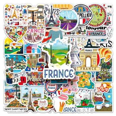 Imagem de Adesivos franceses ao ar livre, viagens, paisagens e monumentos, 50 unidades