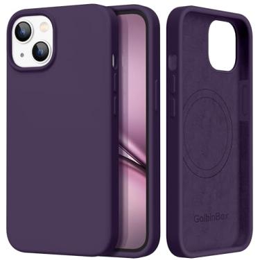 Imagem de GolbinBox Capa magnética para iPhone 15, compatível com MagSafe, [forro de microfibra macio antiarranhões], capa protetora de silicone líquido fino à prova de choque para iPhone 15 de 6,1 polegadas