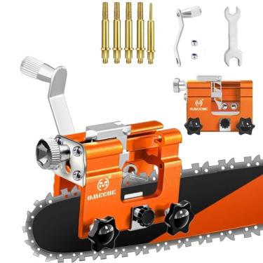 Imagem de Afiador de motosserra, ferramenta de afiação de motosserra com 5 brocas de diamante banhadas de titânio, kit de afiação de motosserra portátil universal para trabalhador de jardim para corrente de 10
