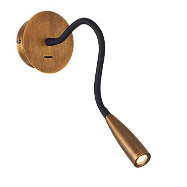 Imagem de Luminária de parede ajustável, luminária de cabeceira para leitura, arandela de metal com mangueira, luminárias de parede decorativas para quarto.