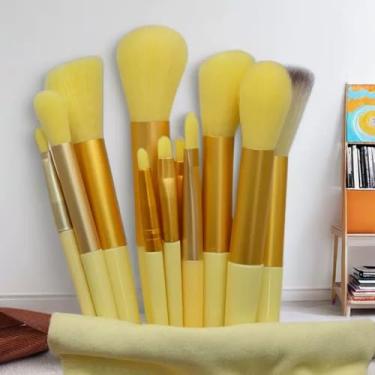 Imagem de Conjunto de pincéis de maquiagem para rosto, olhos, sombra, sobrancelha, corretivo, base, pó, pincel profissional (verde)