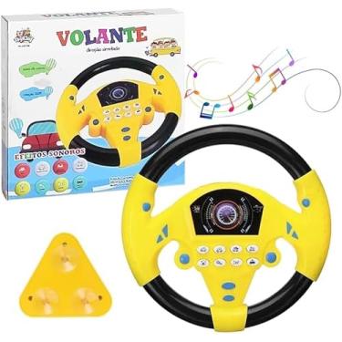 Imagem de Volante Infantil Educativo Com Buzina Sirenes Musicas Com Ventosa Brinquedo Com Som e Luz Interativo 6+ Meses Presente Bebês