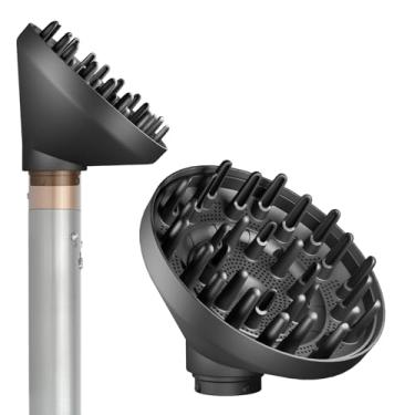 Imagem de YTCHYYSK Acessório difusor atualizado de 13,5 cm para acessórios Dyson Airwrap Styler HS01/HS05/HS08, bocal se converte em secador de cabelo, secagem rápida define cachos ondas cabelo grosso