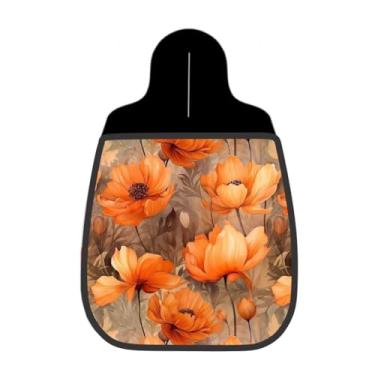 Imagem de Lixeira De Carro Organizador Lixinhocar Aquarela Flor Laranja Terracota