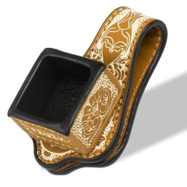 Imagem de YEUEK Suporte de giz magnético de couro, suporte de giz portátil para taco de sinuca com clipe fixo, suporte de giz silencioso para bilhar, estojo de giz para taco de sinuca para acessórios de mesa de
